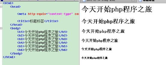 h1标签到h6标签